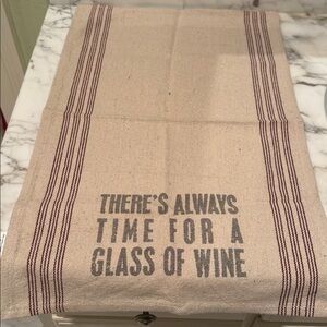 Beige Towel with Wine Quote